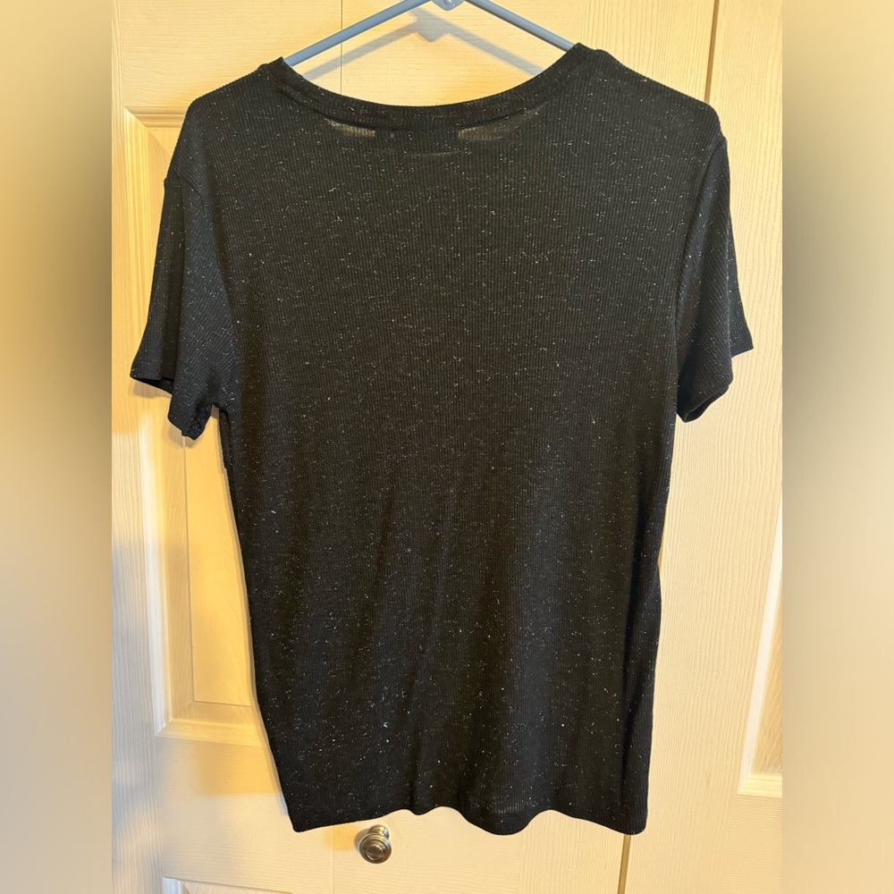 APT 9 women’s blouse size small black with silver sparkle - Picture 3 of 4